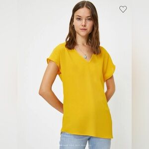 Yellow V-Neck Women's Top NWOT